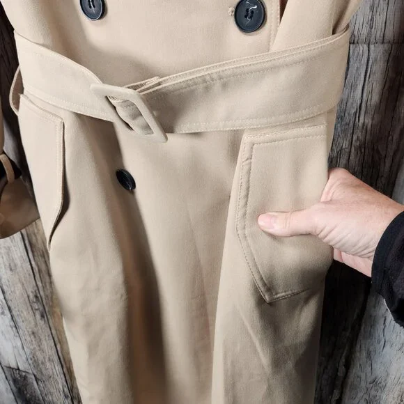 LINXUAN (Amazon Brand) Long Line Trench Coat Jacket - M - Picture 8 of 14